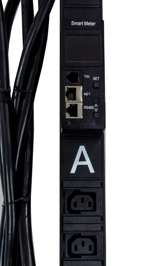 24 Way Smart Vertical PDU with 20 x C13 Sockets + 4 x C19 Sockets, 1 x 32A Circuit Breaker (Schneider) and 3 Mtr IEC60309 Type Power Plug