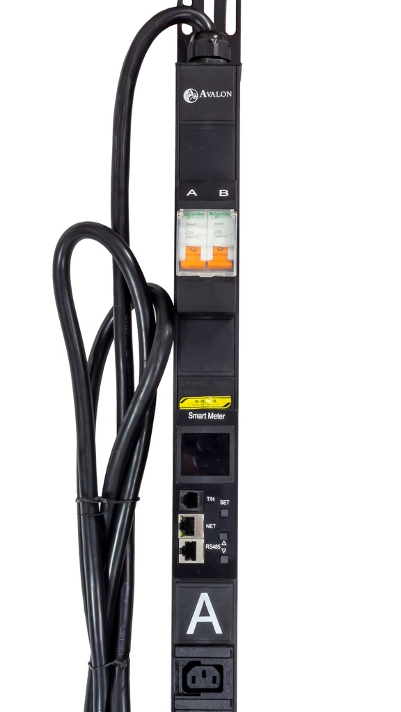 24 Way Smart Vertical PDU with 20 x C13 Sockets + 4 x C19 Sockets, 1 x 32A Circuit Breaker (Schneider) and 3 Mtr IEC60309 Type Power Plug