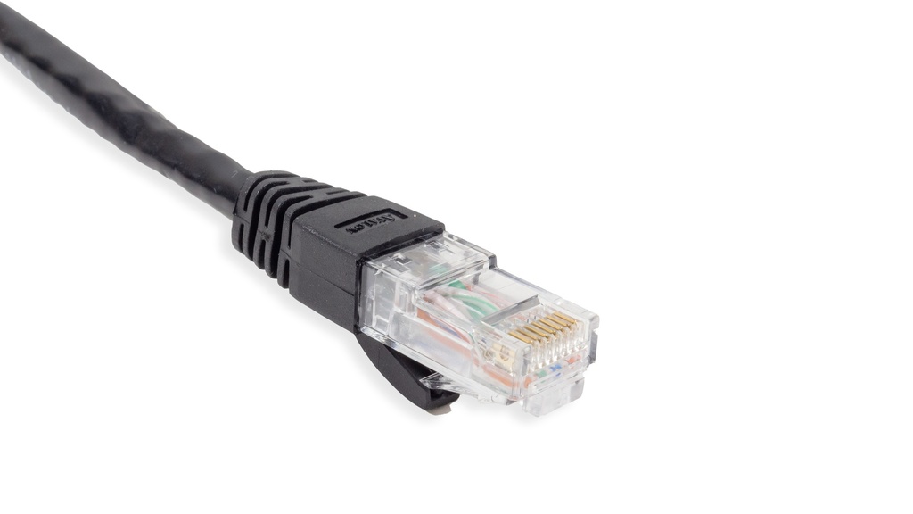 Cat.6A 10G UTP 26 AWG PVC Patch Cord 1 mtr Black Colour 