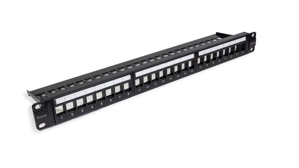 Cat.6A 24 Port Unshielded Patch Panel - 1U - 19&quot; -  Blank