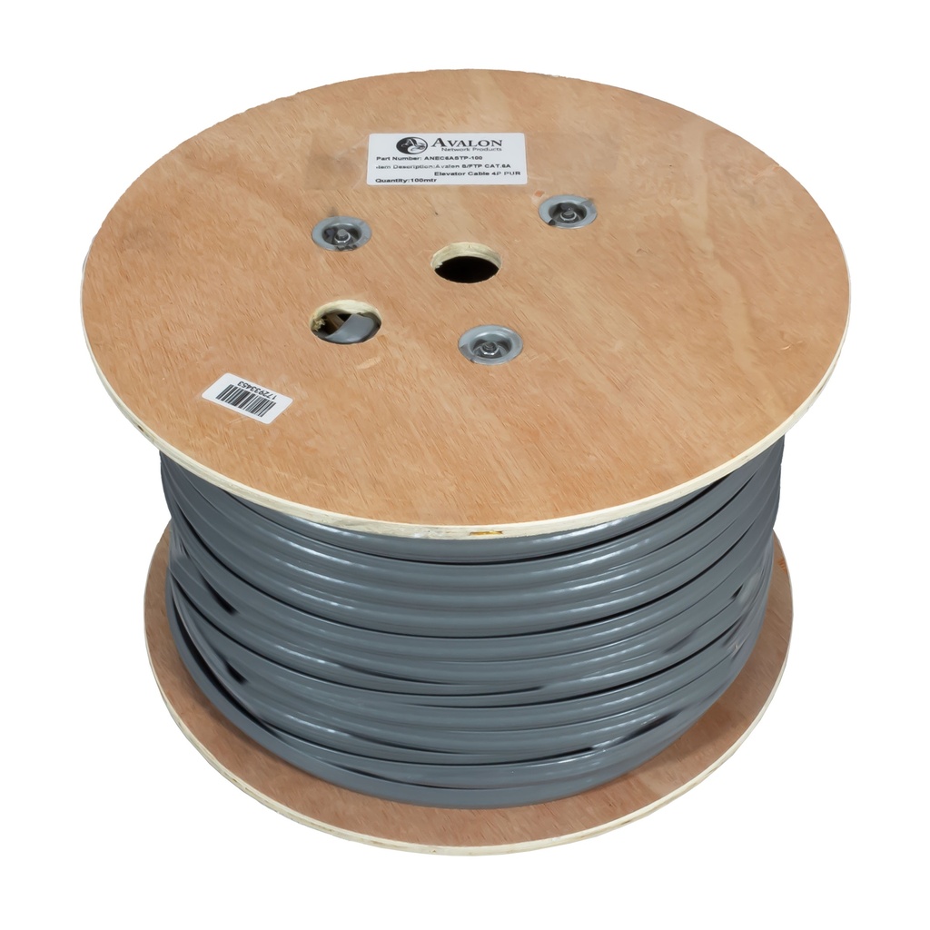 1 x Cat.6A STP Industrial Flexible Elevator Cable, 100 mtr, Grey Colour