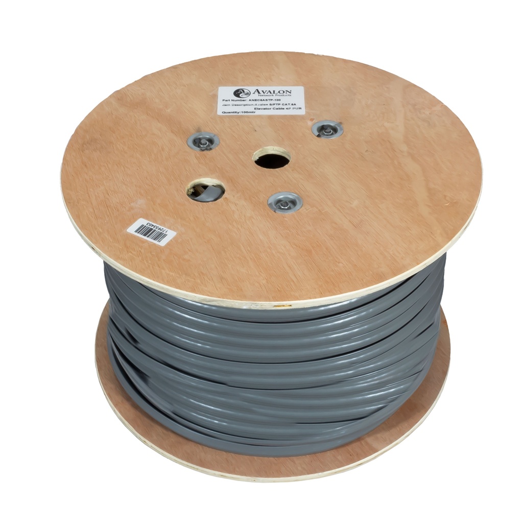 1 x Cat.6A STP Industrial Flexible Elevator Cable, 100 mtr, Grey Colour