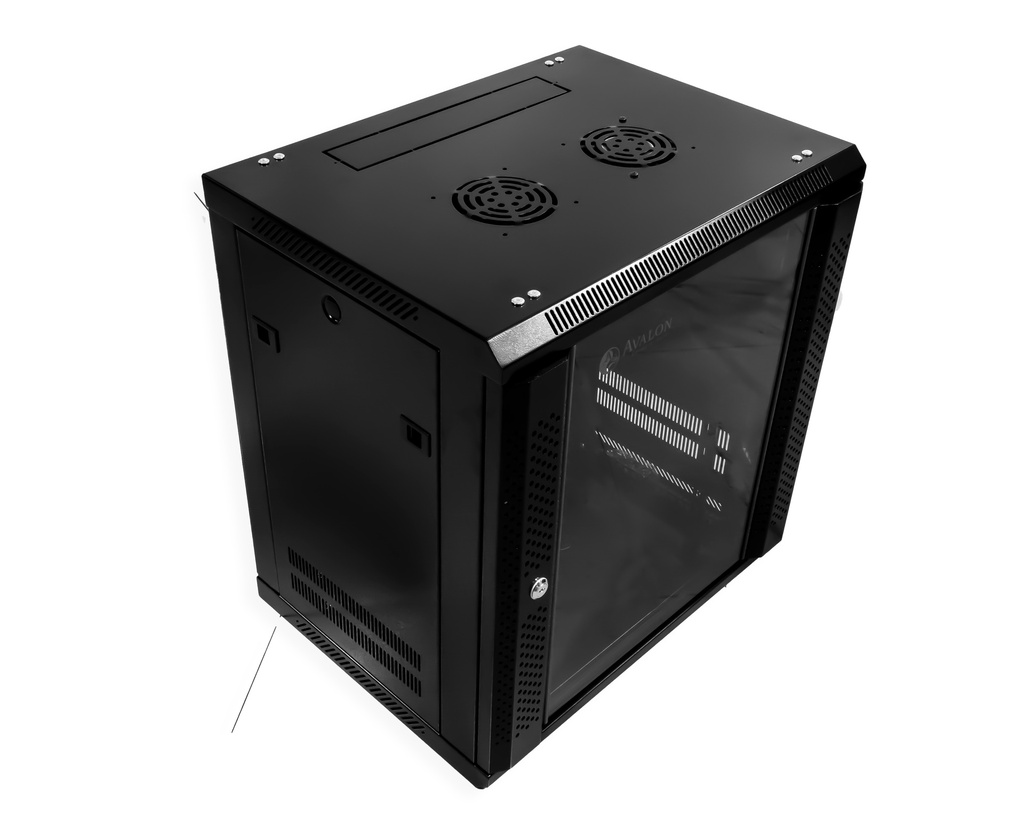 12U x 600(W) x 450(D) - Single Section Wall Mount Cabinet + Fan