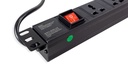 6 Way Horizontal PDU with 6 x Universal Sockets, 13A with 2 Mtr UK Type Power Plug