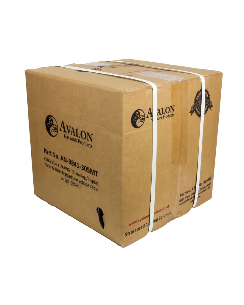 2 Core, 24 AWG RS485 Stranded TC Analog / Digital, Audio & Video Braided Low Voltage Cable