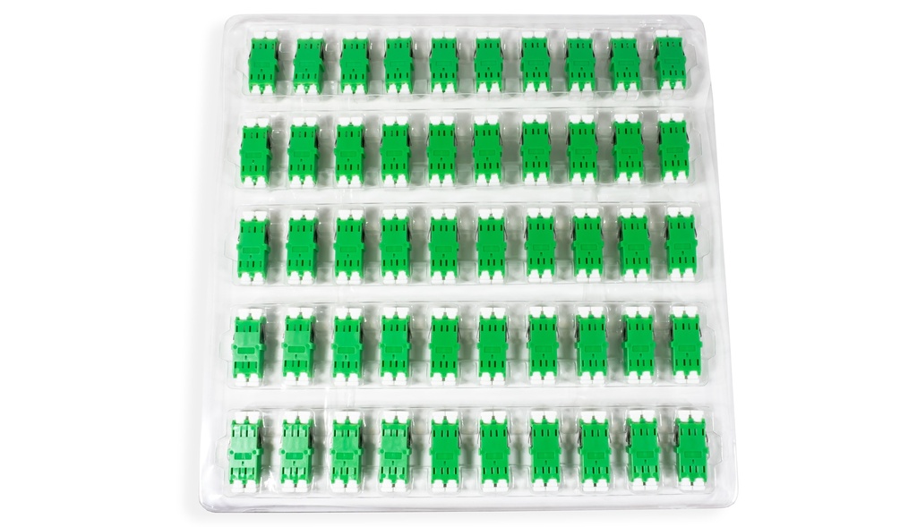 Fiber Adapter LC Duplex Single-Mode (APC) - Flangeless