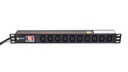 10 Way Horizontal PDU with 10 x C13 Sockets, 10A and 3 Mtr C14 Type Power Plug