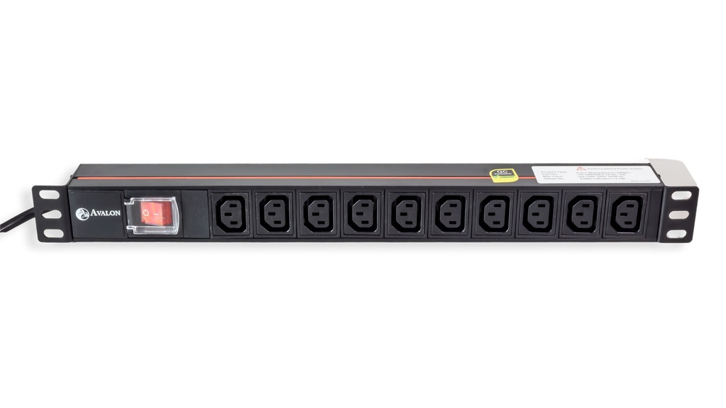 10 Way Horizontal PDU with 10 x C13 Sockets, 10A and 3 Mtr C14 Type Power Plug