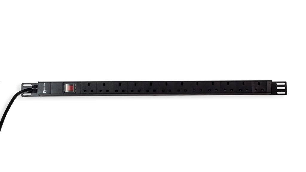 12 Way Vertical PDU with 12 x UK Sockets, 16A and 3 Mtr IEC60309 type Power Plug