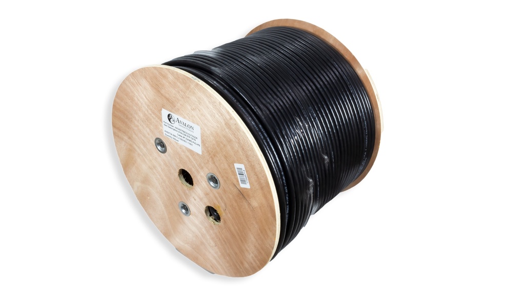Cat.6 S/FTP 23 AWG Outdoor Cable 4 Pairs Solid - Double Jacket (PVC + PE) 305m Roll Black Colour