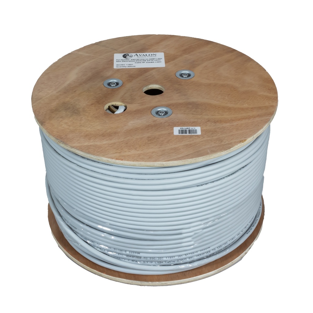 Cat.7 10G S/FTP 23 AWG Cable Roll LSZH 305m Roll Grey Colour