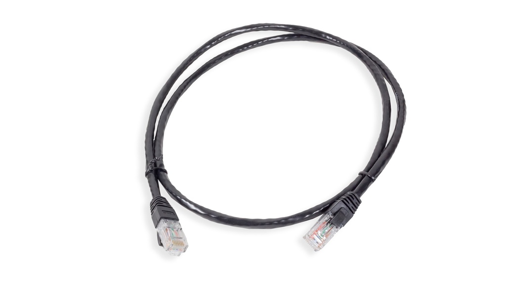 Cat.6A 10G UTP 24 AWG PVC Patch Cord 1 mtr Black Colour