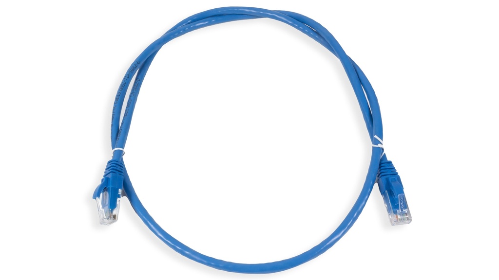 Cat.6A 10G UTP 24 AWG PVC Patch Cord 1 mtr Blue Colour