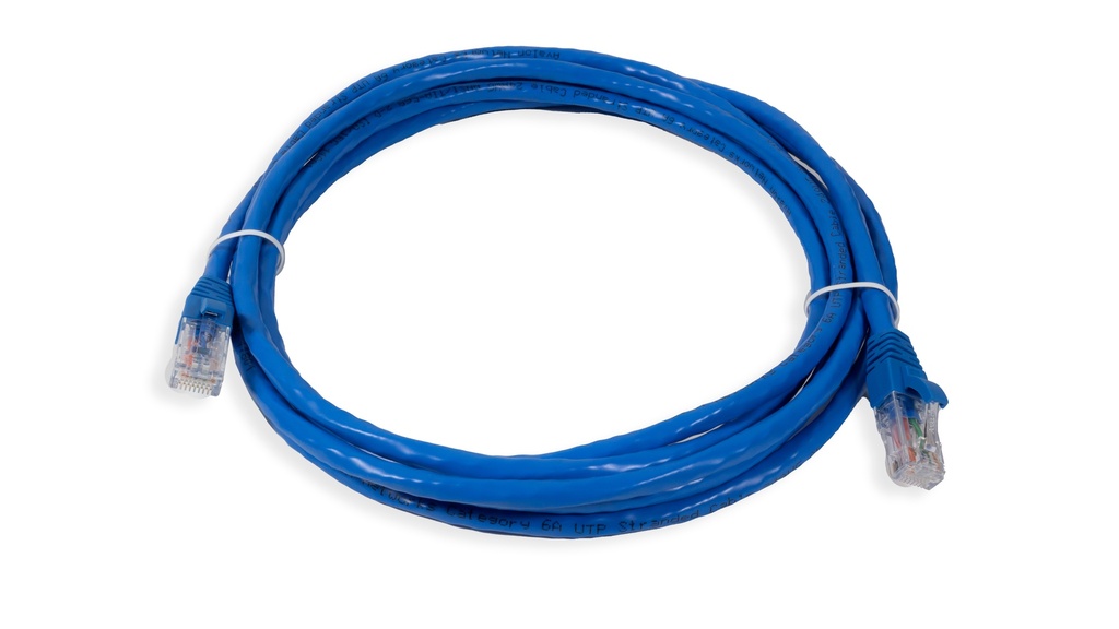 Cat.6A 10G UTP 24 AWG PVC Patch Cord 3 mtr Blue Colour