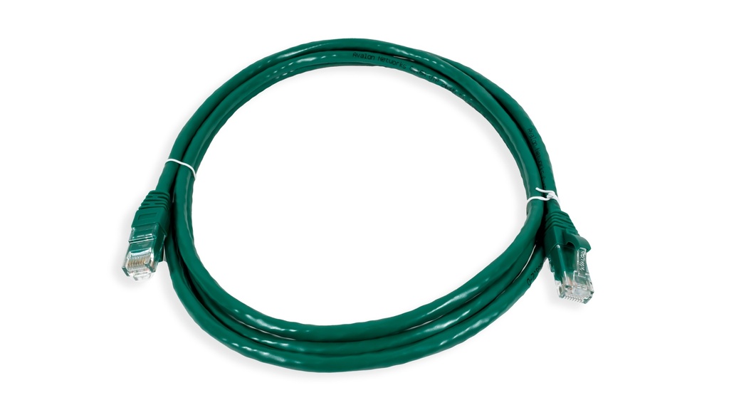 Cat.6A 10G UTP 24 AWG PVC Patch Cord 2 mtr Green Colour