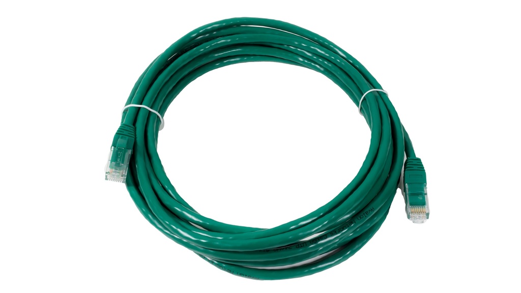 Cat.6A 10G UTP 24 AWG PVC Patch Cord 5 mtr Green Colour