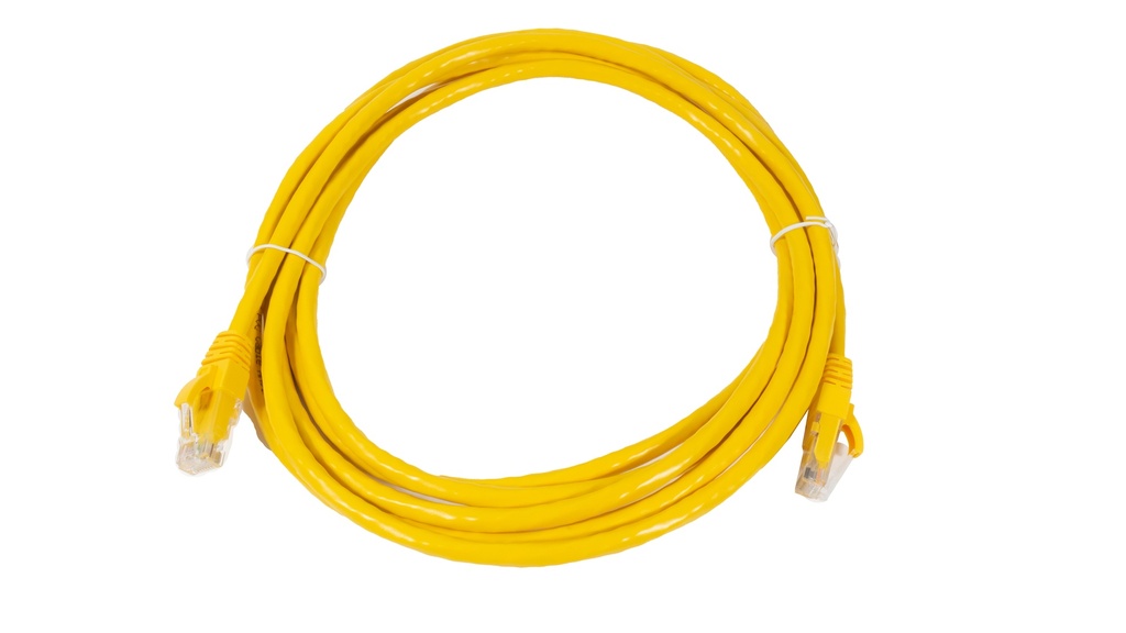 Cat.6A 10G UTP 24 AWG PVC Patch Cord 3 mtr Yellow Colour