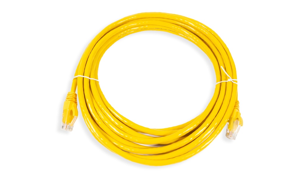 Cat.6A 10G UTP 24 AWG PVC Patch Cord 5 mtr Yellow Colour