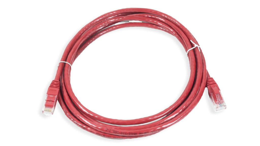 Cat.6A 10G UTP 24 AWG PVC Patch Cord 3 mtr Red Colour