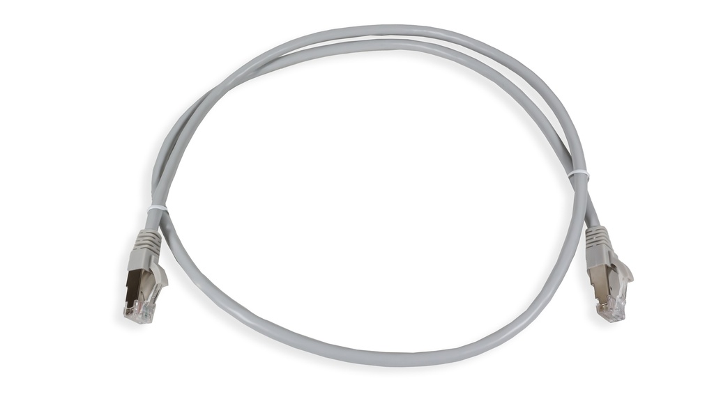 Cat.6A 10G STP 26 AWG PVC Patch Cord 1 mtr Grey Colour