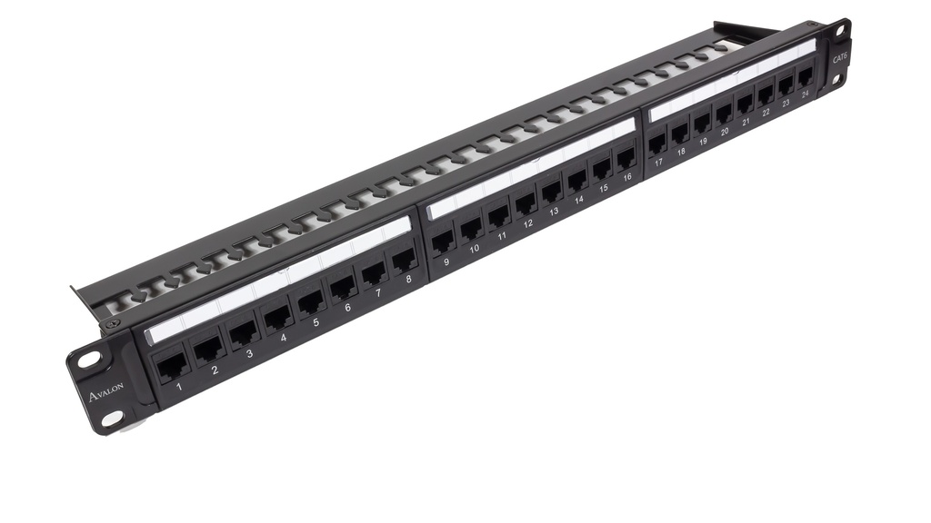 Cat.6 24 Port Unshielded Patch Panel - 1U - 19&quot; - Loaded