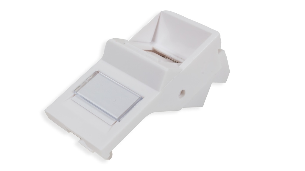 Angular RJ45 Single Keystone Holder with Shutter for Beveled Faceplates