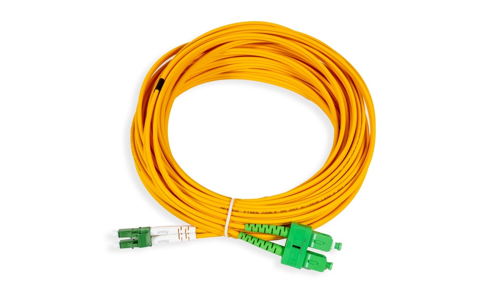 LC/APC-SC/APC Single-Mode Duplex Patch Cord 10 mtr - LSZH