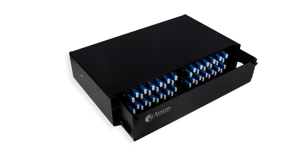 19" 2U 48 Port Indoor Fiber Patch Panel / Distribution Box Supports LC Duplex / SC Simplex Adapters (Unloaded)