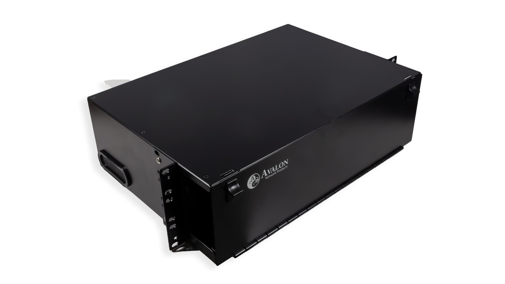 19" 3U 144 Port HD-ODF Swing Patch Panel Suitable for SC/APC Simplex Adapters or LC/APC Duplex Adapters,  Fiber routing accessories, Cage nuts (4), Protective Sleeves (144)