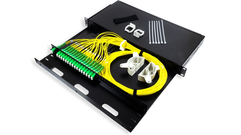1U 2x32 splitter module with LC/APC connectivity