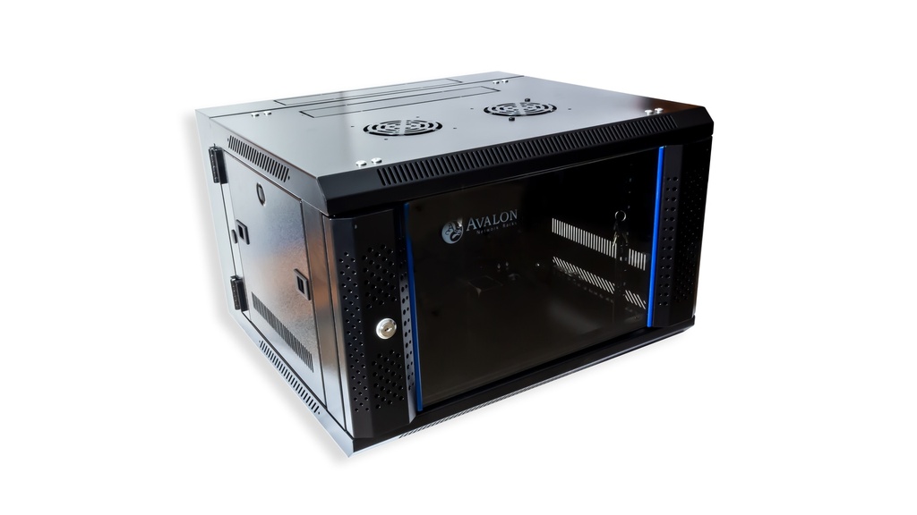 6U x 600(W) x 550(D) - Double Section Wall Mount Cabinet + Fan