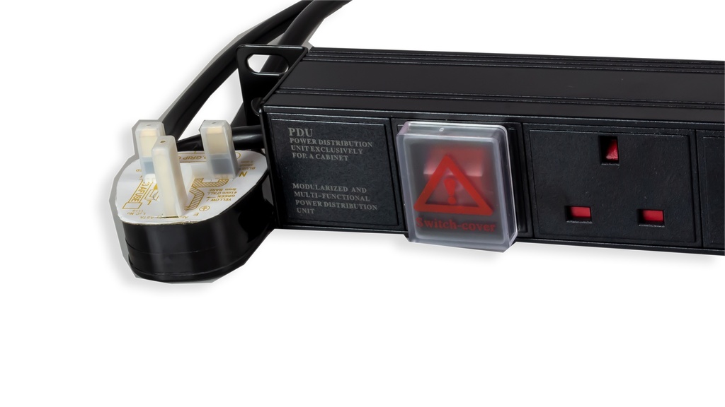 12 Way Vertical PDU with 12 x UK Sockets, Circuit Breaker (Schneider)13A and 3 Mtr UK Type Power Plug