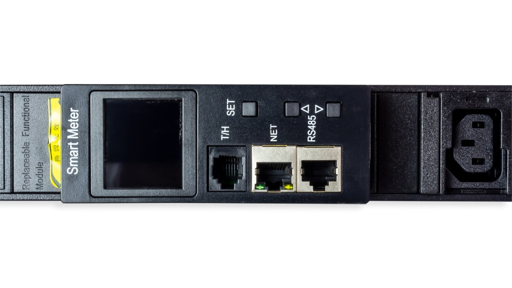 16 Way Smart Vertical PDU with 12 x C13 Sockets + 4 x C19 Sockets, 1 x 32A Circuit Breaker (Schneider) and 3 Mtr IEC60309 type Power Plug