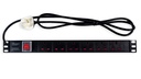 6 Way Horizontal PDU with 6 x UK Sockets, 13A and 1.8 Mtr UK Type Power Plug