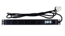 6 Way Vertical PDU with 6 UK Sockets, 1 x 13A Circuit Breaker (Schneider) and 3 Mtr UK Type Power Plug
