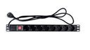 8 Way Horizontal PDU with 8 x German / French Sockets, 13A and 3 Mtr UK Type Power Plug