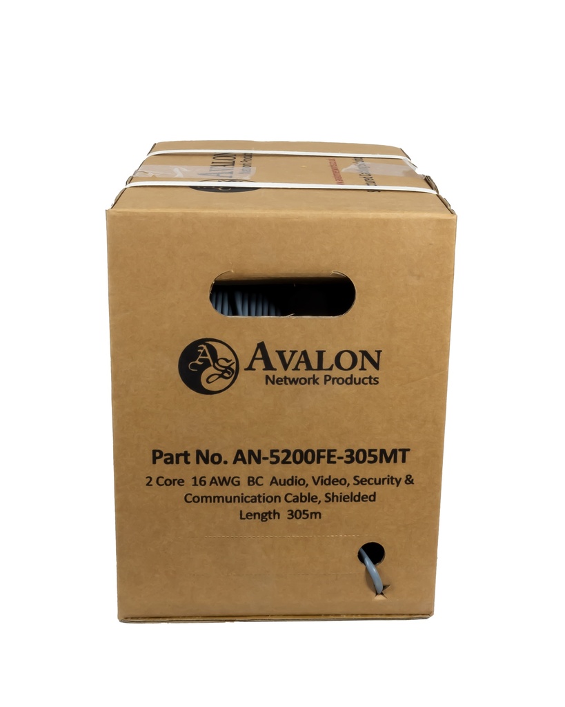 2 Core, 16 AWG, Stranded BC Audio, Video, Security &amp; Communication Cable, Shielded