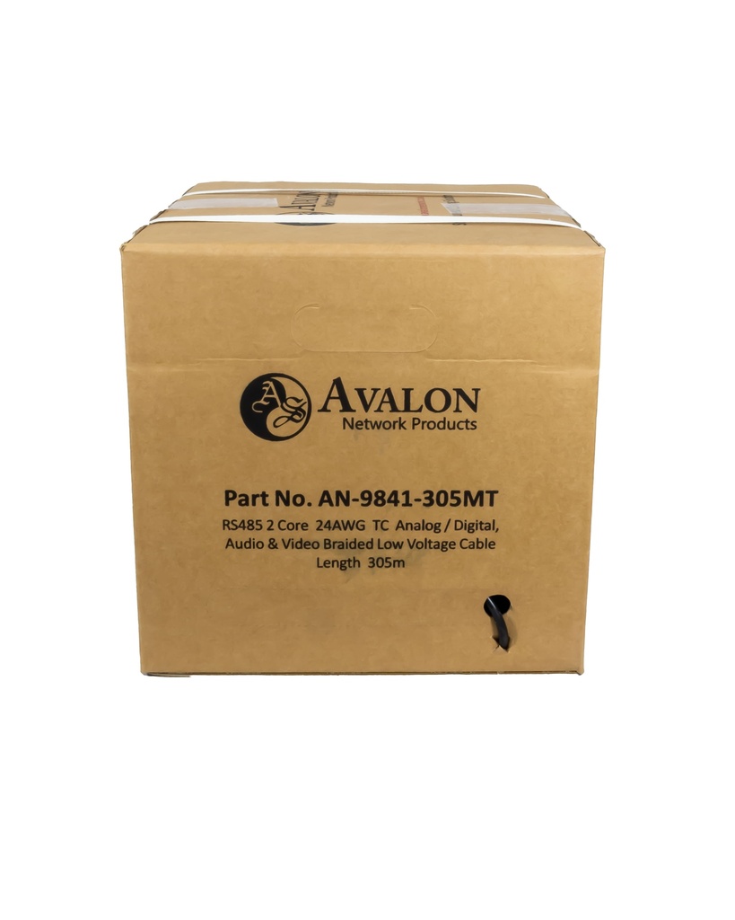 2 Core, 24 AWG RS485 Stranded TC Analog / Digital, Audio & Video Braided Low Voltage Cable