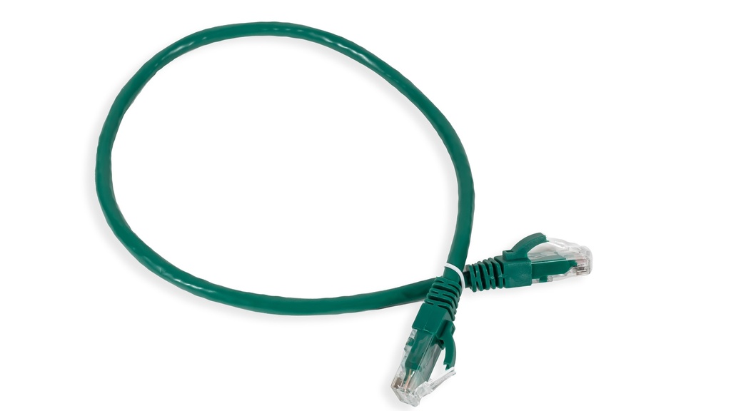 Cat.6A 10G UTP 24 AWG PVC Patch Cord 0.5 mtr Green Colour