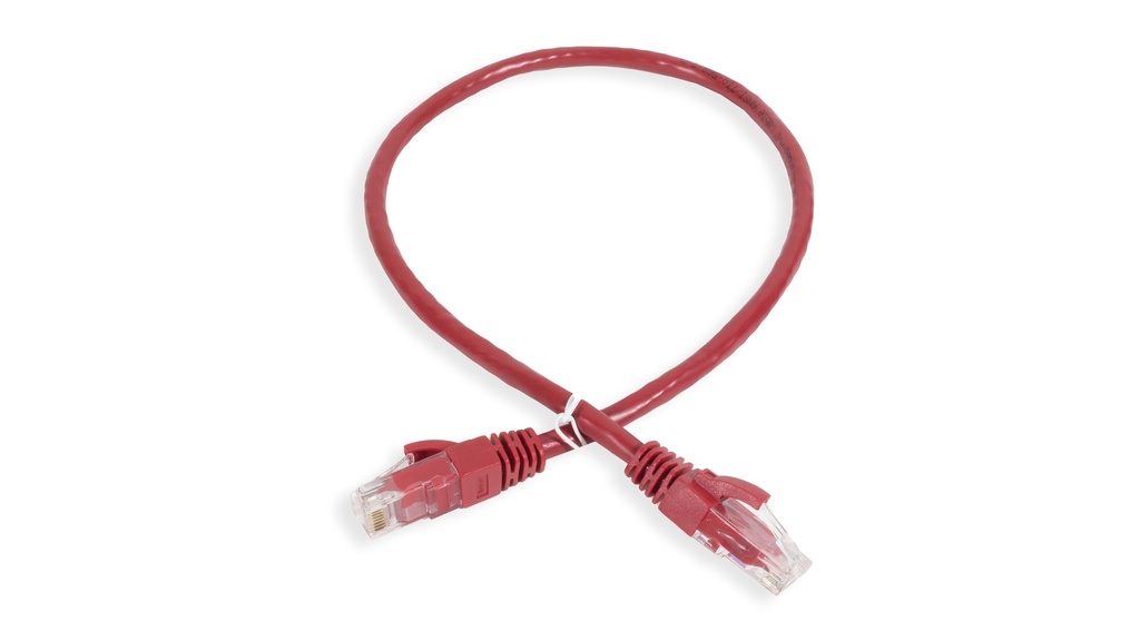 Cat.6A 10G UTP 24 AWG PVC Patch Cord 0.5 mtr Red Colour