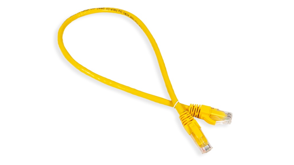 Cat.6A 10G UTP 24 AWG PVC Patch Cord 0.5 mtr Yellow Colour