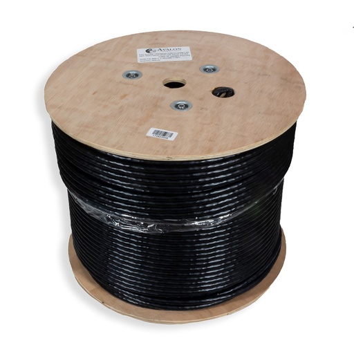[ANC6ASFTPBK23-305MT-PE] Cat.6A S/FTP 23 AWG Outdoor Double Jacket  Cable Solid PE 305m Roll Black Colour