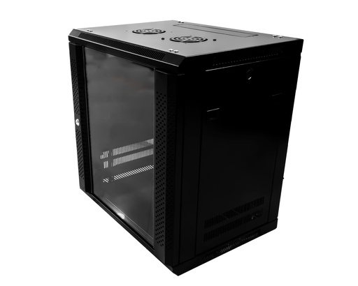 [ANWM9U600X450] 9U x 600(W) x 450(D) - Single Section Wall Mount Cabinet + Fan