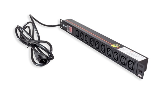 [AN10WPDUC13-10A-3M] 10 Way Horizontal PDU with 10 x C13 Sockets, 10A and 3 Mtr C14 Type Power Plug