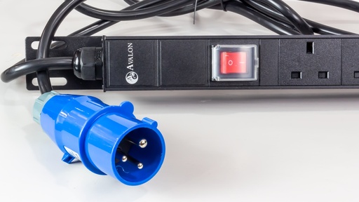 [AN12WPDU16UK-BR] 12 Way Vertical PDU with 12 x UK Sockets, Circuit Breaker (Schneider)16A and 3 Mtr IEC60309 type Power Plug