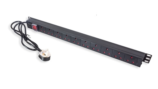 [AN10WPDU13UK] 10 Way Vertical PDU with 10 x UK Sockets, 13A and 3 Mtr UK Type Power Plug