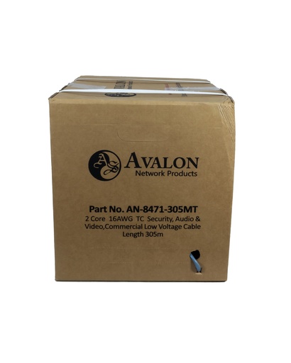 [AN8471-305MT] 2 Core, 16 AWG Stranded BC Security,  Audio & Video, Commercial Low Voltage Cable
