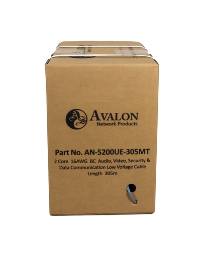 [AN5200UE-305MT] 2 Core, 16 AWG, Stranded TC Audio, Video, Security & Data Communication Low Voltage Cable
