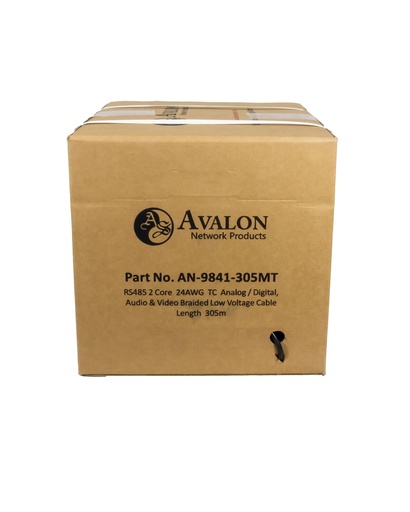 [AN9841-305MT] 2 Core, 24 AWG RS485 Stranded TC Analog / Digital, Audio & Video Braided Low Voltage Cable